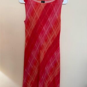 Stylish Pink Plaid Dress